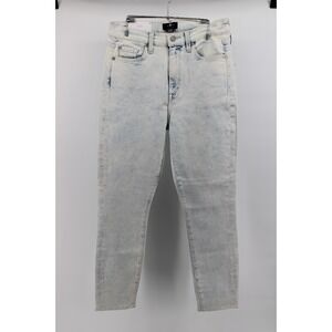 7 For All Mankind  High Waist Jean Denim Ankle Skinny Acid Wash Pants Sz 32‎ NEW